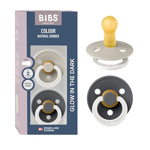 Image of Bibs Pacifiers Color Collection, Set of 2 BPA-Free Latex Pacifiers Made in Europe, Round Nipple Baby Pacifier.