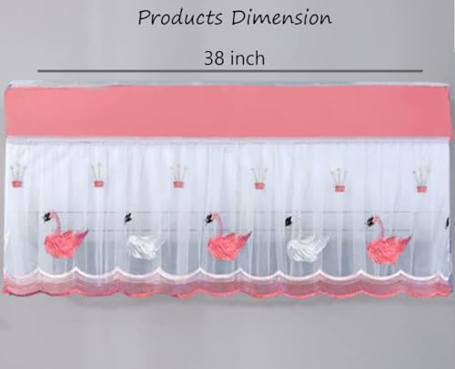 Image of Premium Work Indoor AC Dust Protection Cover Designer Summer Ac Cover for 1.5 Ton (38 X 12 X 9 inch ) (PINK DUCK 1.5)