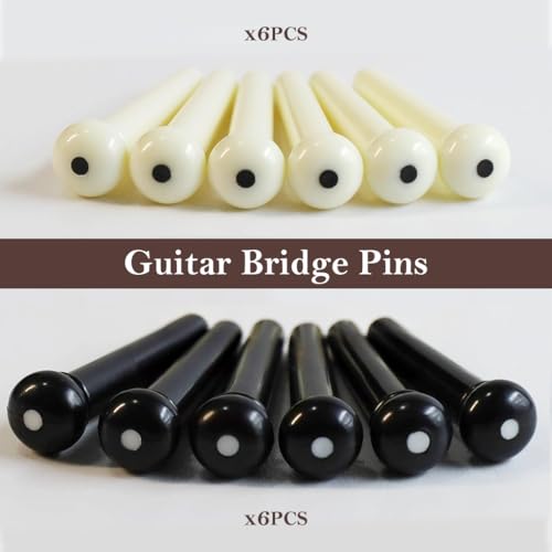 Image of HASTHIP 14Pcs Guitar Repair Kit Includes 12 Guitar Bridge Pins, Guitar Bridge, String Winder, Saddle, Guitar String Cutter Remover Guitar Tool Acoustic Guitar Repair Guitar Accessories Kit