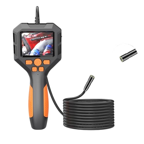 QiudanTimes HD Camera Industrial Pipe Endoscope 3.9/5.5/8mm 2.8 inch IPS Color 1080P Pixels for Sewer Pipe Vehicle Pipe Camera Endoscope Milti-Language(Ø5.5mm-5m semi Rigid Cable)