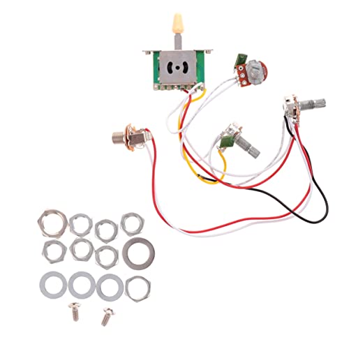 HYTROVE エレキギター回路配線 ワイヤー ポテンショメータ 電圧変換器 はんだ付け ケーブル コネクタ ギター回路の配線 ギター配線キット ベースピックアップ Yellow