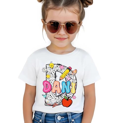 NAZENTI Custom Kids Name Back to School Shirt, First Day of School Kindergarten Shirt, Back to School Gift Tee for Boys Girls