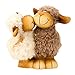 Produktbild dekofigur Schaf Pärchen mit Beige-Weiss Faux Garten Balkon deko h = 21 cm Kissing Schaf dekofigur Fenster Balkon Schlafzimmer büro Wohnzimmer deko Keramik Wolle sommerdeko Geschenk