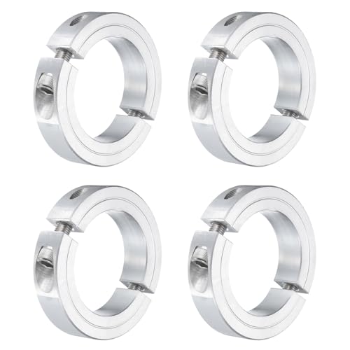 uxcell 4Pcs Double Split Clamp-On Shaft Collar 2" Bore, Aluminum Alloy
