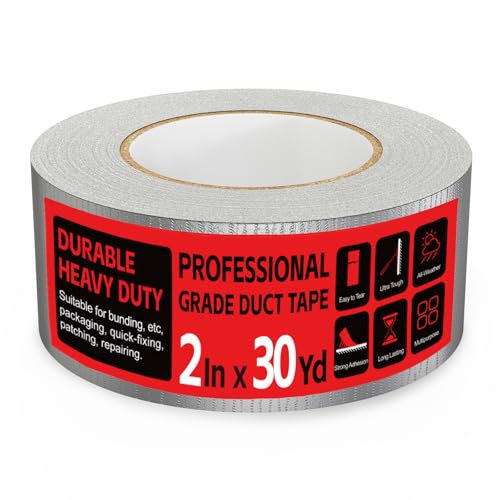 Image of Duct Tape Heavy Duty - 2 Inch x 30 Yard, Strong Adhesive and No Residue, Waterproof Duct Tape Tearable for Indoor or Outdoor Binding and Packing Projects, Multi Purpose Repairs (Gray)