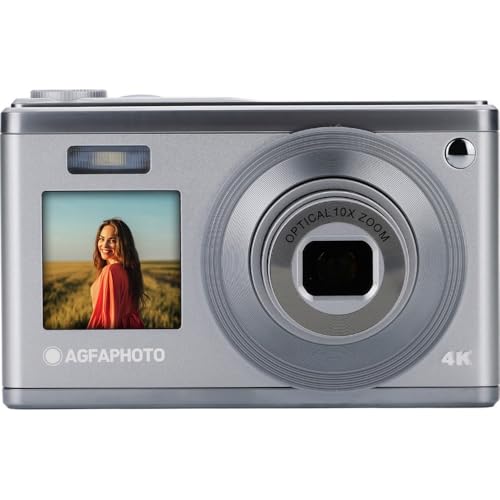 AGFA PHOTO Realishot DC9200 - Appareil Photo Numérique Compact, 24 MP, Vidéo 4K, Zoom Optique 10x, Ecran Double 2,8" + 1,54", Capteur CMOS, Stabilisation d'Image, Batterie Lithium - Silver - Image 6