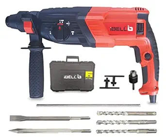 IBELL Rotary Hammer Drill RH26-26, 780W, Copper Armature, SDS Plus Chuck :26 mm, 900 RPM, Impact Energy 3J with Vibration Control