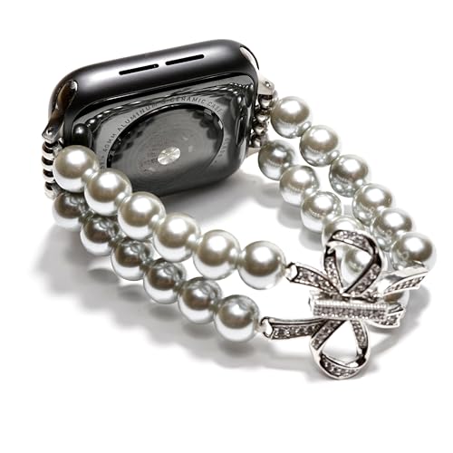 Royce&Roland �݊��i/��֕i �p�[�� �N���X�^�� �o���h ���o�[���� �H��s�v Series 11/10/9/8/7/6/5/4/SE Ultra 3/2/1 Apple WATCH �A�b�v���E�H�b�` (40mm 41mm 42mm, Gray