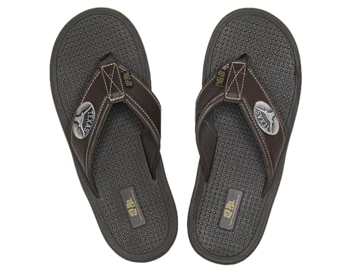 ZEP-PRO NCAA Men's Collegiate Brown Flip Flop Sandal3