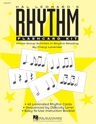 Hal Leonard's Rhythm Flashcard Kit By Cheryl Lavender | 48 Laminated Music Cards for Piano and Choir | Sight...