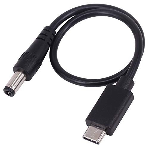 Image of [2 Pack 0.25m USB 3.1 Type C USB-C Male to DC 5.5X2.5mm Male Power Jack Extension Charge Cable Charging Cord Adapter (Type c to 5.5X2.5mm)