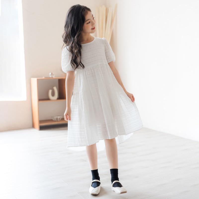 Dziewczęce sukienki w kształcie litery A okrągłe sukienki w stylu casual, imprezowa, dziewczęca letnia sukienka Boho Beach Casual Smocked Maxi sukienki 6-16 lat