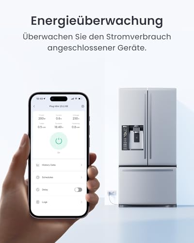SwitchBot Plug Mini Matter-fähig mit Leistungsüberwachung, WLAN Steckdose kompatibel mit Alexa, Google Home… – Ansicht 4