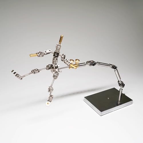 Sistema di sartiame per animazione Stop Motion con connettori e supporto, struttura resistente in acciaio inossidabile