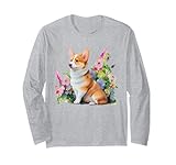 Corgi Floral Print Dog Lovers Watercolor Pets