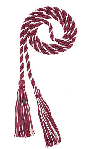 Image of Graduation Honor Cord - Maroon /Natural - Every School Color Available - Made in USA