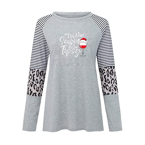Jjhaevdy  Women's Casual Christmas Color Block Long Sleeve Pullover Blouse With Pocket Loose Lightweight Tunic Tops #TOP3