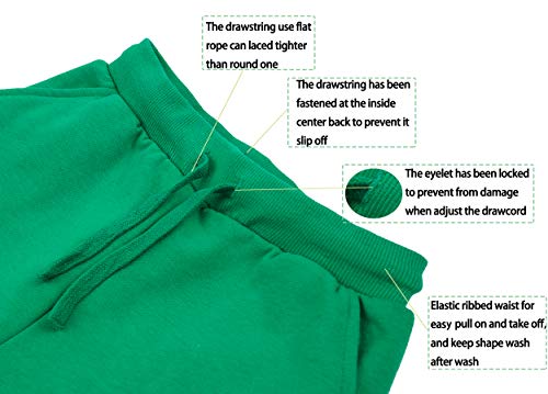Alwaysone Kids Soft Fleece Active Sweatpants Elastic Waistband Sports Pants Boys Girls Athletic Jogger Pants 3-12 Years (Light Green-Xl) #TOP2