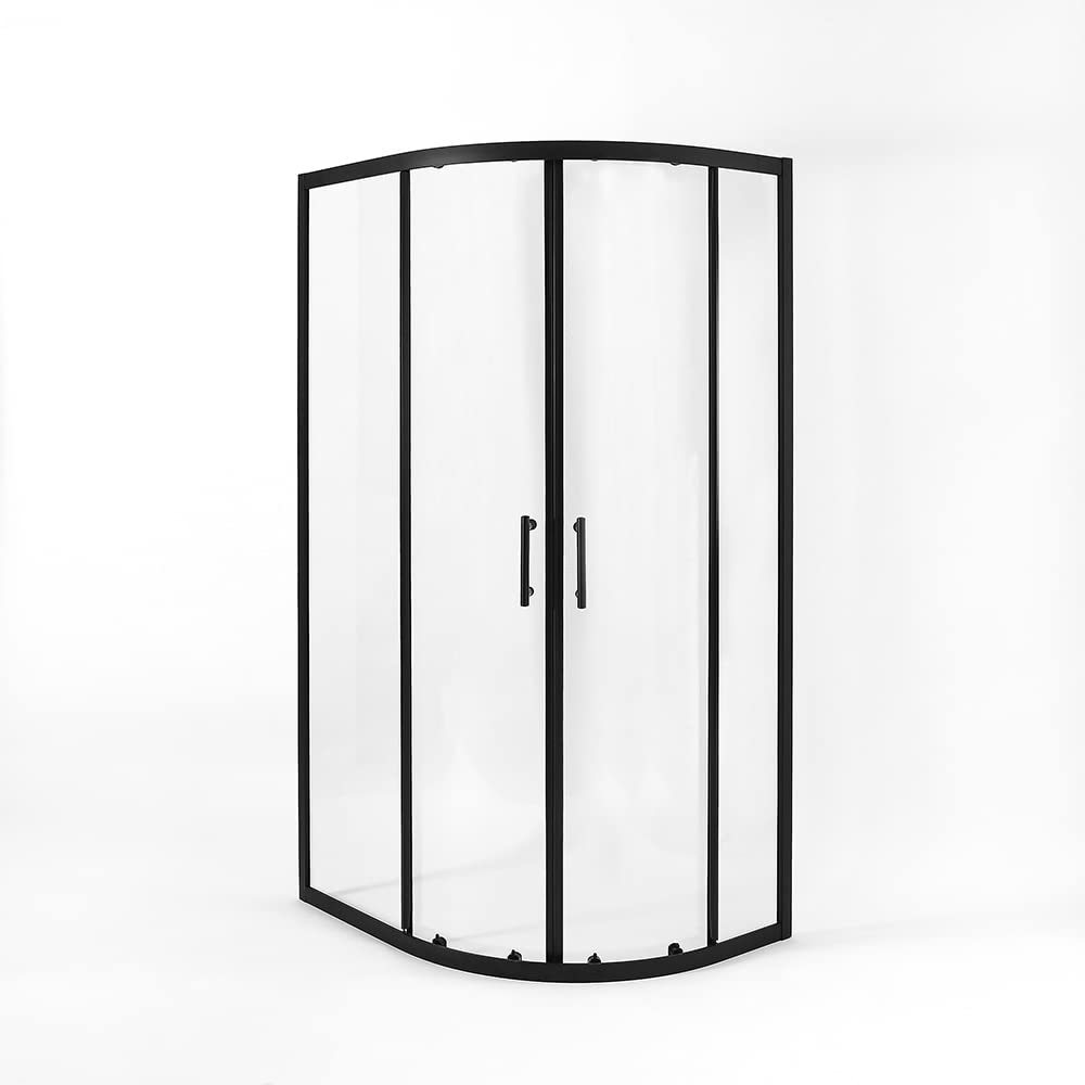 Milano Nero Black Right Hand Quadrant Shower Enclosure White Tray - 1200mm x 800mm