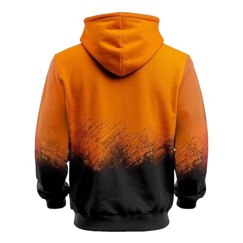 XIAXOGOOL Halloween Pumpkin Faces Hoodie Men Horror Hooded Spooky Face Sweatshirt Orange Funny Pullover2