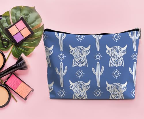 Image of Cow Makeup Bag - Cowgirl Stuff, Western Gifts, Leather COW W
