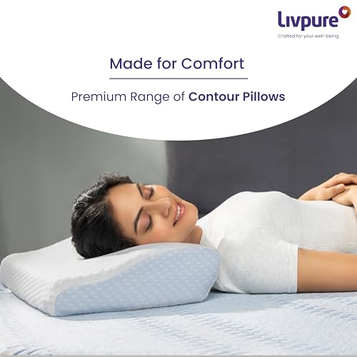 Image of Livpure Smart Breeze Cervical Ortho Pillow | Perforated Premium Memory Foam Sleeping Pillow | Orthopedic Neck Support | Breathable | Ergonomic Comfort Cushion | Size 21x14.75x3.75 | White | Pack of 1