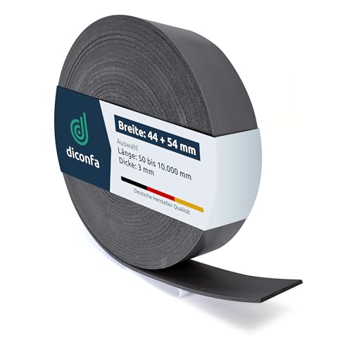 diconfa DACHFENSTER Schaumstoff-dichtung GRAU für Lüftungsklappe kompatibel mit VELUX - WÄHLBAR Breite 44mm, 54mm - Länge 0,05m bis 10m - AUSWAHL 44mm x 4000mm - selbstklebend - Made in Germany