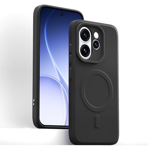 Image of Pikkme Back Cover for Oppo Reno 15 Pro Mini 5G Soft Matte Silicone | Slim Fit | Mag-Safe Design (Mag-Safe Not Support) Camera Protection Bumper Case (Black)