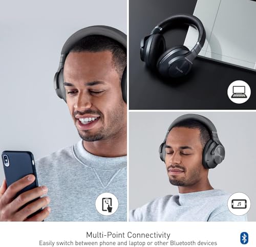 Image of Technics - Wireless Noise Cancelling Over-Ear Headphones with 2 Device Multipoint Connectivity - EAH-A800-K Black