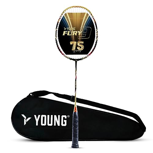 YOUNG Fury 9 Graphite, Super Lightweight (75g) Professional Badminton Racket, High Modulus Graphite, Strung (Upto 30 lbs), Includes Full Cover (B0849G5K6F) Amazon Price History, Amazon Price Tracker