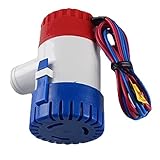 NICERAM Pompe de cale 1100Gph pour Navire | Pompe à Eau électrique Marine Submersible DC12V/24V | Idéal pour Les étangs, piscines, spas Silencieux, Bateau Caravane RV Submersible