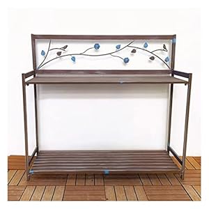 Kiloom Pflanztisch Metall Braun mit Regal