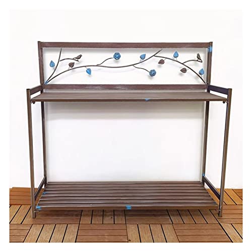 Table de rempotage en métal à double étagère pour optimiser le jardinage
