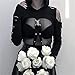 win2win Goth Crop Top Hoodies For Women Hoodie Aesthetic Punk Black Sweatshirt Rave Outfit Emo Teen Girls Long Sleeve Workout