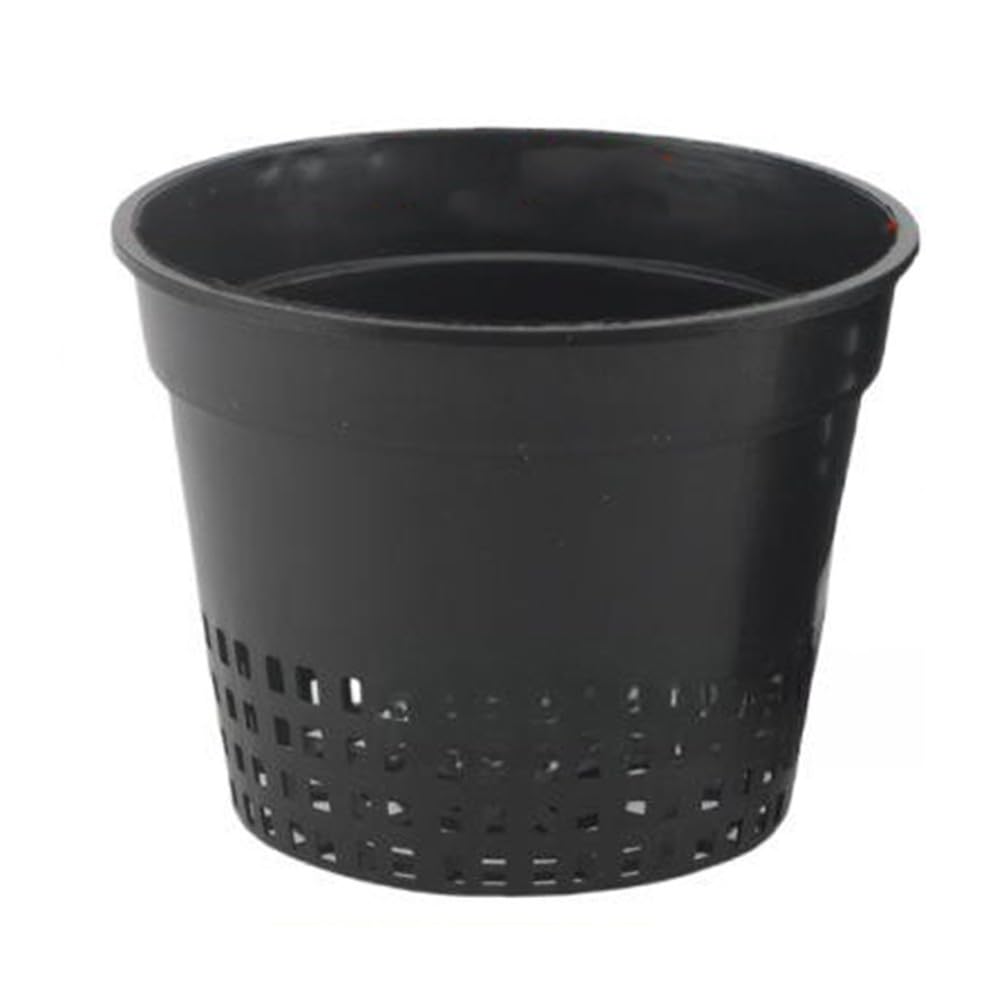 12-częściowy zestaw hydroponicznych doniczek do sadzonek, 15 x 11,2 cm, czarny plastik, idealny do kultu bez gleby z gliną, kamyczkami i wełną mineralną