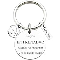 Tecreo Llavero de Regalo para Entrenador de Baloncesto, Acero Inoxidable, con Mensaje Inspirador en Español, Regalos para Entrenadores, Profesores, Regalo del día del maestro