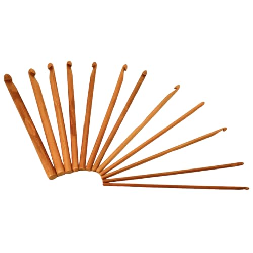 FortuneGlobe Set Häkelnadel 12pcs, Stricknadel Holz