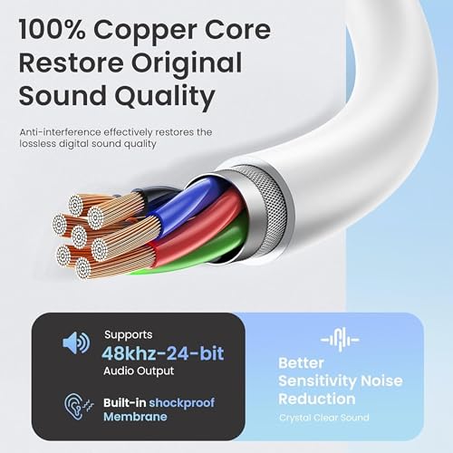 Image of Shot C Pro Type C Earphones for iPhone 15 /16 Series, Wired Earbuds with Mic, Hi-Fi Stereo Sound, Deep Bass, in-Line Controls, Type C Connector, Noise Isolation, Tangle Free Cable - White