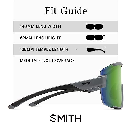 Smith Wildcat Sunglasses With Chromapop Lens – Shield Lens Performance Sports Sunglasses For Biking, Mtb & More – For Men & Women – Matte Cement Viz + Green Mirrored Lens #TOP3