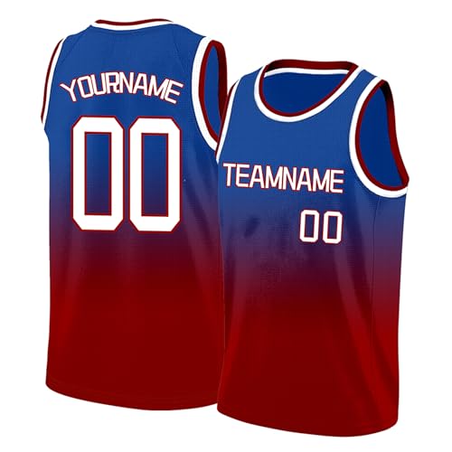 Image of Custom Basketball Jersey for Men - Personalized Name & Number, Embroidered or Printed, Athletic Shirt for Kids, Boys & Youth