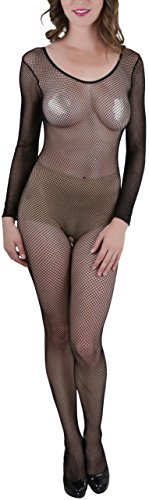Image of ToBeInStyle Women's Long Sleeve Bodystocking Bodysuit Lingerie Regular & Plus Sizes