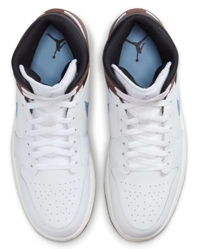 NIKE Air Jordan 1 Mid SE Men's Shoes (FQ7831-142, White/Black/Sail/Blue Grey) Size 11.53