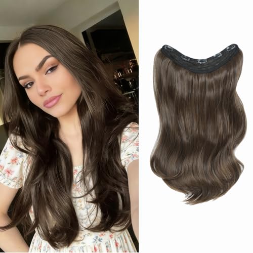 Extensions cheveux bruns à clipser ondulés volumateurs anti-cheveux plats Ms taj