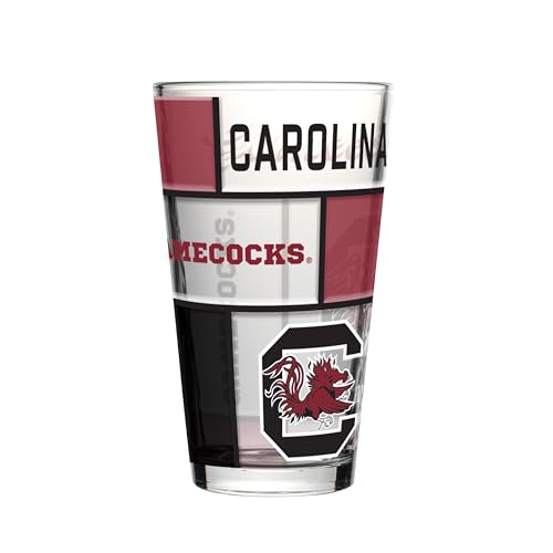 Image of Logo Brands NCAA oz Stained Glass Pint Glass - 3D Embossed Logo & Bold Team Colors - Durable Sports Fan Beer Glass for Home, Bar & Tailgates
