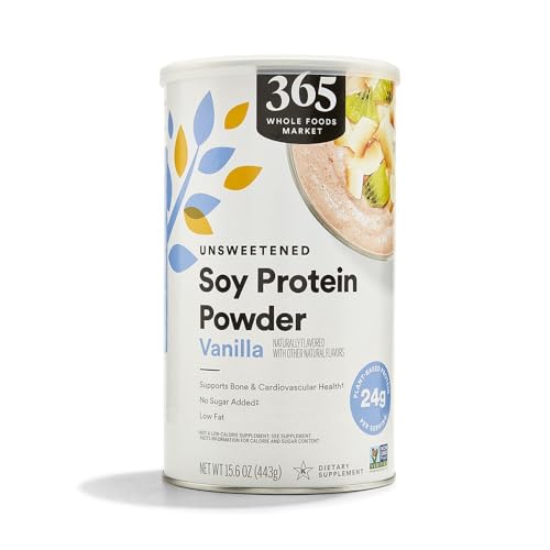 365 by Whole Foods Market, Soy Protein Powder, Unsweetened Vanilla Flavor, 15.63 oz - image 1