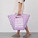 Flexible Plastic Laundry Basket - Square Storage Hamper with Side Handles for Easy Carrying - Versatile Organizer for Laundry, and Household Storage, Purple 50 Litter