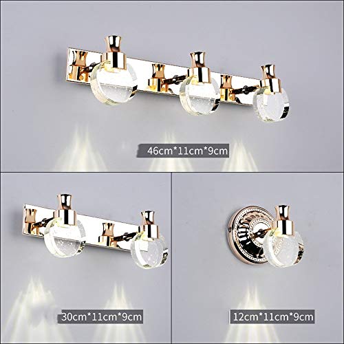 Salle de bains applique murale LED cristal étanche avec ampoule incluse