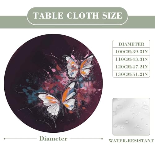 Nappe ronde ajustée imperméable et lavable pour table - 3