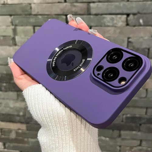 Étui magnétique iPhone 14 violet avec protection appareil photo