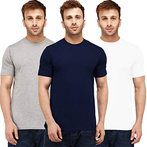 Image of Solid Men Half Sleeve Round Neck T-Shirt (Pack of 3)